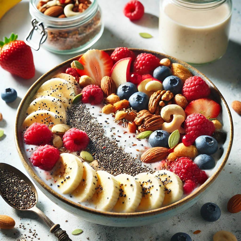 nutritious-Nutty-Milk-and-Fruits-Breakfast-Bowl.